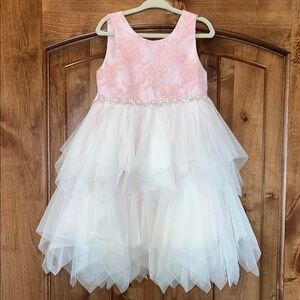 American Princess Pink and White Layered Dress